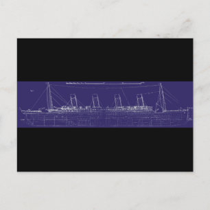 RMS Titanic Original Blueprint, Enhanced for Colou Postcard