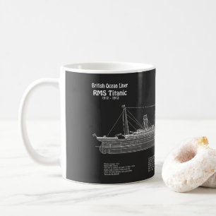 RMS Titanic Ship Blueprint Plans PBD Coffee Mug