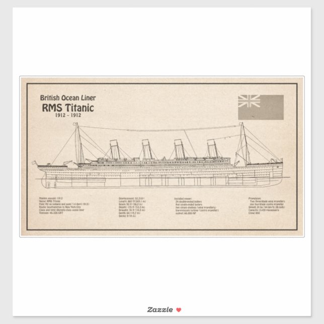 RMS Titanic Ship Blueprint Plans SD (Sheet)