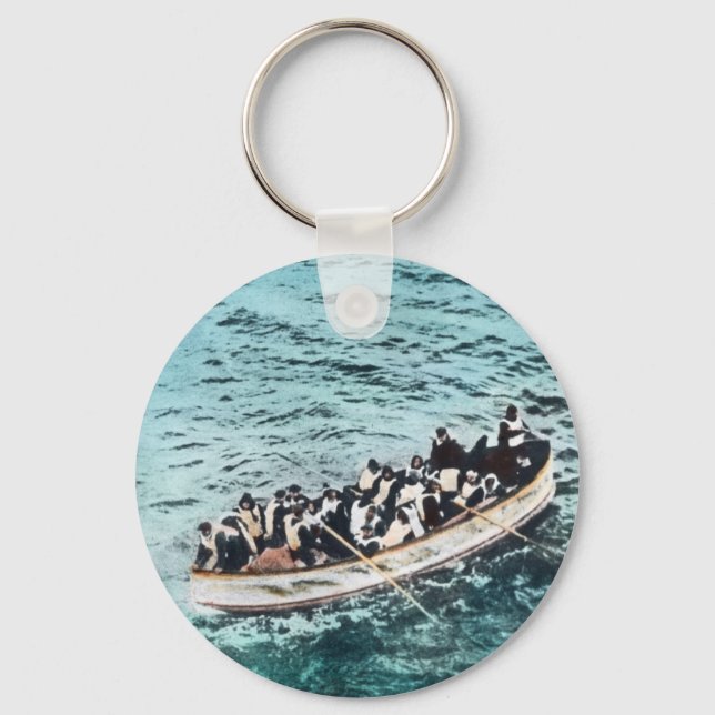RMS Titanic Survivors in Lifeboats Vintage Keychain (Front)