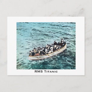 RMS Titanic Survivors in Lifeboats Vintage Postcard
