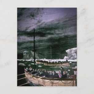 RMS Titanic Survivors in the Lifeboats Vintage Postcard