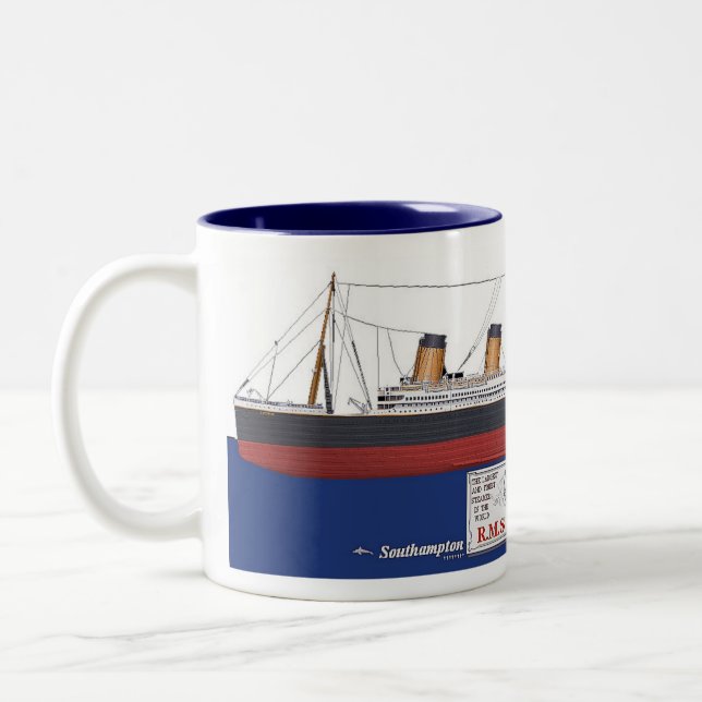 RMS Titanic Two-Tone Coffee Mug (Left)