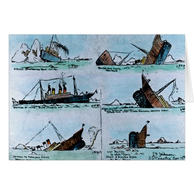 RMS Titanic Vintage Illustration of Sinking (Front Horizontal)