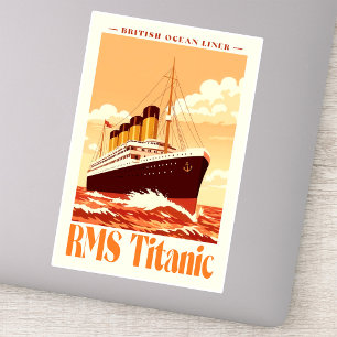 RMS Titanic Vintage Poster. Retro Ocean Liner Art