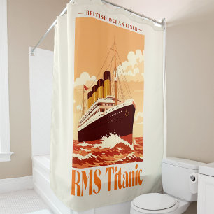 RMS Titanic Vintage Poster. Retro Ocean Liner Art