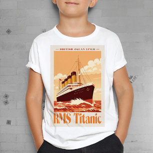 RMS Titanic Vintage Poster. Retro Ocean Liner Art T-Shirt