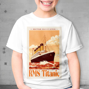 RMS Titanic Vintage Poster. Retro Ocean Liner Art T-Shirt
