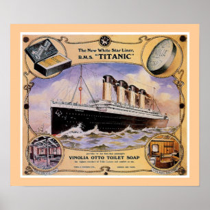 RMS Titanic Vintage Soap Ad (w/border) Poster