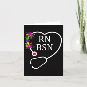 Rn Bsn Registered Nurse Nursing Floral Stethoscope Card