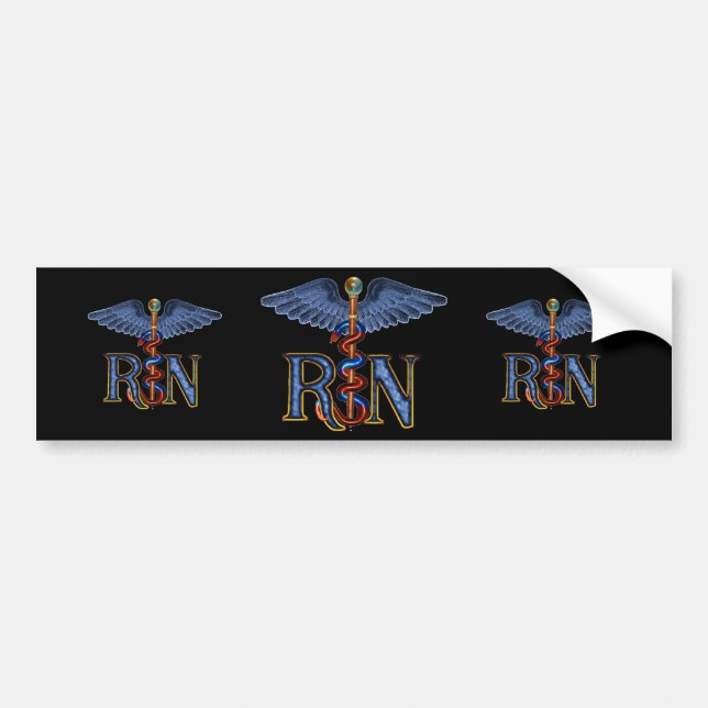 RN Caduceus Bumper Sticker (Front)