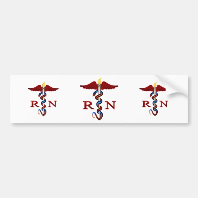 RN Caduceus Bumper Sticker (Front)