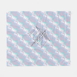 RN Caduceus Medical Mother Pearl Decor Fleece Blanket