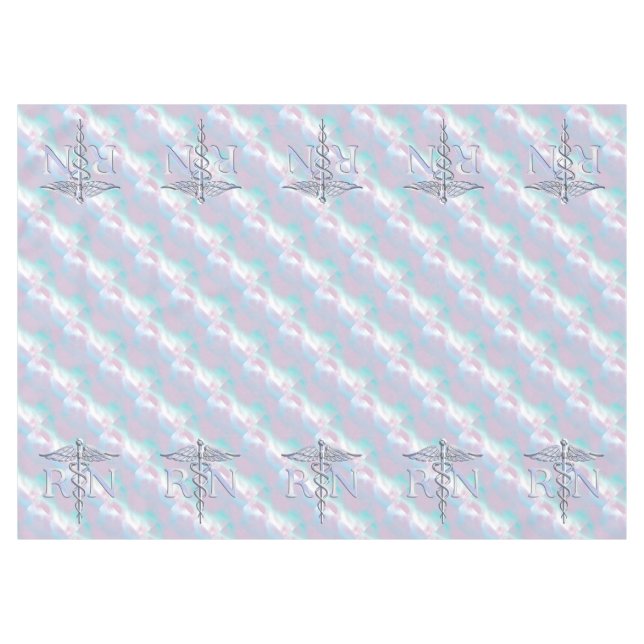 RN Caduceus Medical Mother Pearl Decor Tablecloth (Front (Horizontal))