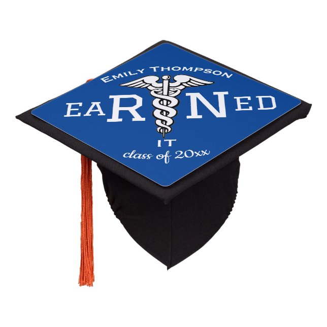 RN Earned it Graduation Cap Topper (Angled)