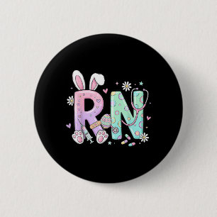 RN Easter Bunny Nurse Registered Nursing Medical 2 Inch Round Button