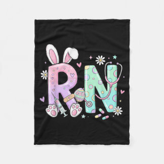 RN Easter Bunny Nurse Registered Nursing Medical Fleece Blanket