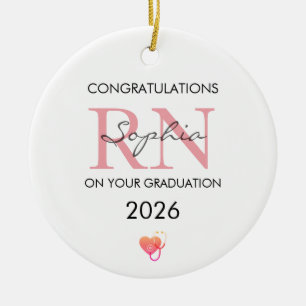 RN Graduation Personalized Name Class of 2026 Ceramic Ornament