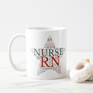 RN Infirmière inscrite Mug   Nurse Star Word Cloud
