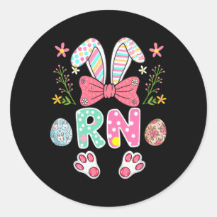 Rn Job Easter Bunny Women Costume Hunting Eggs Tea Classic Round Sticker