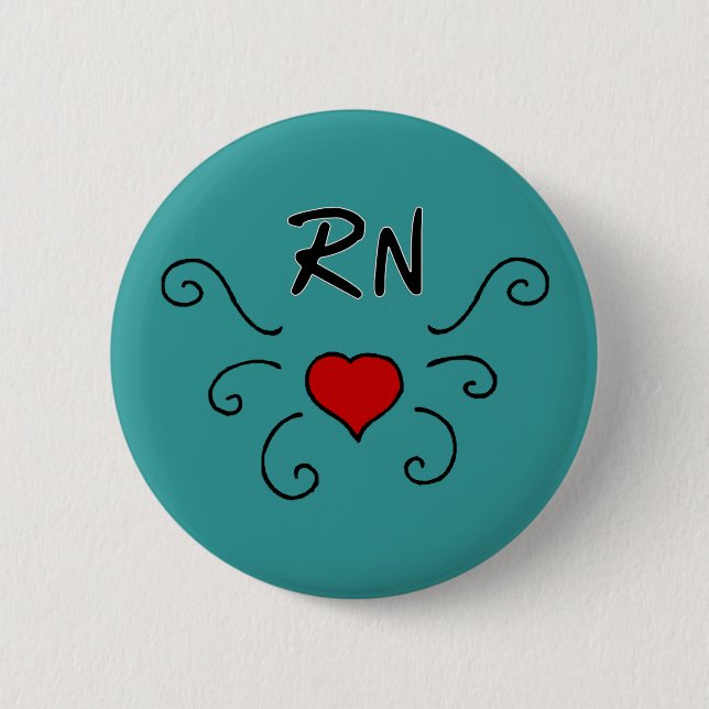 RN Love Tattoo 2 Inch Round Button (Front)