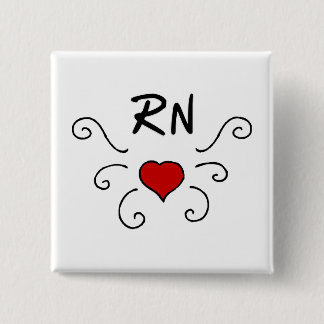 RN Love Tattoo 2 Inch Square Button