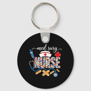 Rn Med Surg Nurse Registered Nurse Hospital Life Keychain