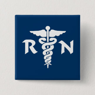 RN Medical Symbol 2 Inch Square Button