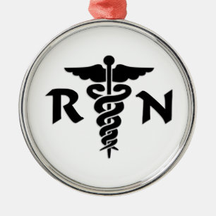 RN Medical Symbol Metal Ornament