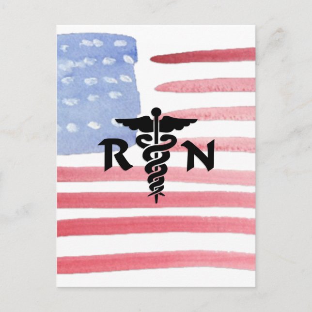 RN Medical Symbol Postcard (Front)