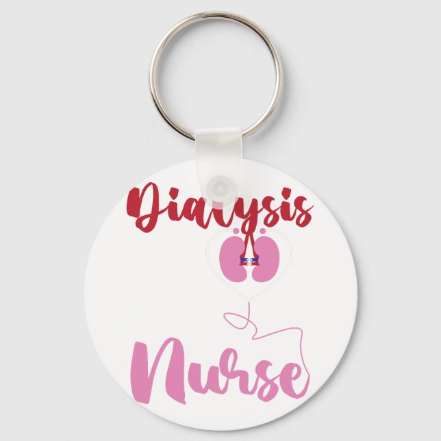 RN Nephrology Dialysis Nurse Keychain (Front)