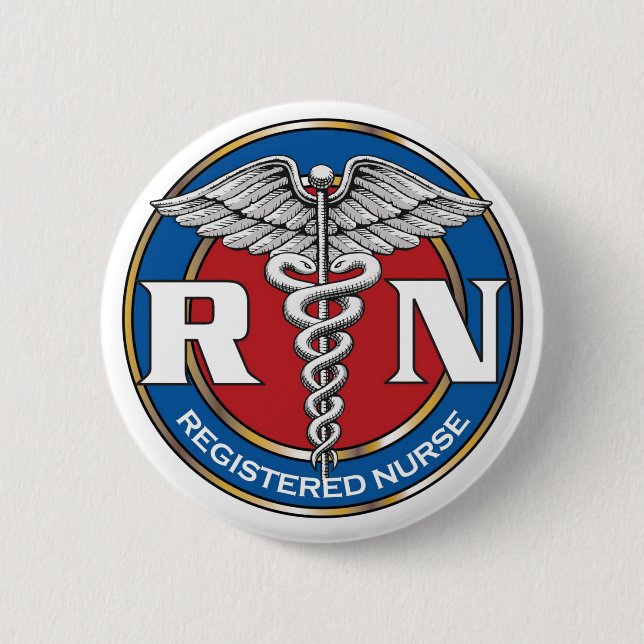 RN Nurse 2 Inch Round Button (Front)
