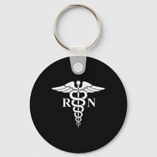 Rn Nurse Caduceus Medical Symbol Nursing Logo Gift Keychain