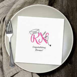 RN nurse graduation dinner party decor Napkin