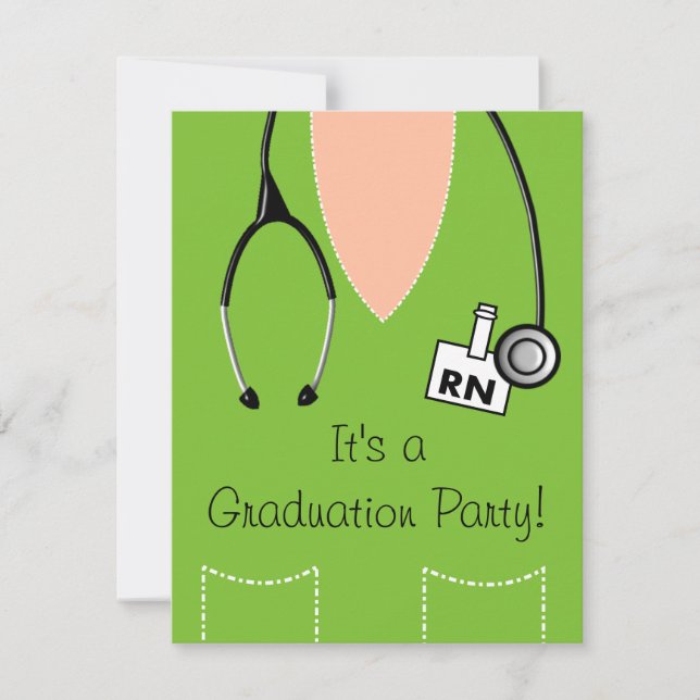 RN Nurse Graduation Invitation Scrub #39 (Front)