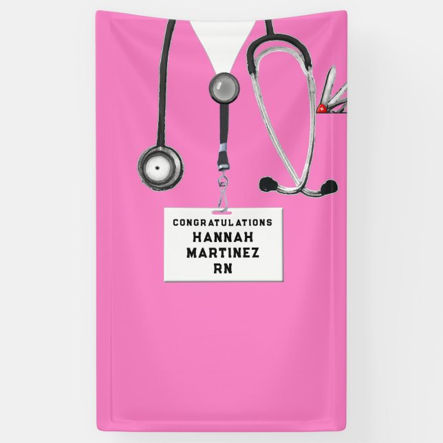RN Nurse Graduation Party Banner (Vertical)