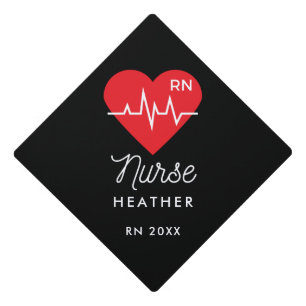 RN Nurse Heart Nursing Graduation Cap Topper
