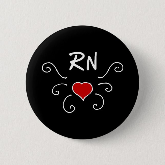 RN Nurse Love Tattoo 2 Inch Round Button (Front)