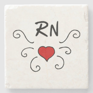 RN Nurse Love Tattoo Stone Coaster