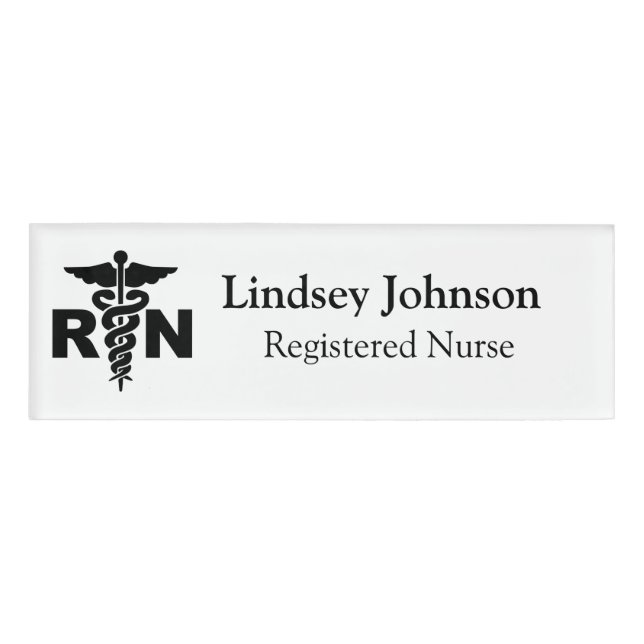 RN Nurse Name and Position Name Tag (Front)