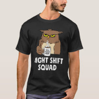 RN Nurse Night Shift Squad Funny Coffe Owl