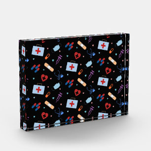 RN Nurse Nursing Student Doctor Medical Pattern Photo Block