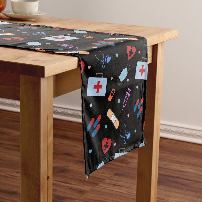 RN Nurse Nursing Student | Doctor Medical Pattern Short Table Runner (In Situ)