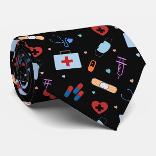 RN Nurse Nursing Student Doctor Medical Pattern Tie