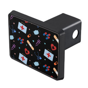 RN Nurse Nursing Student   Doctor Medical Pattern Trailer Hitch Cover