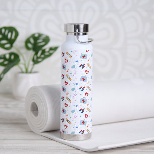 RN Nurse Nursing Student   Doctor Medical Pattern Water Bottle