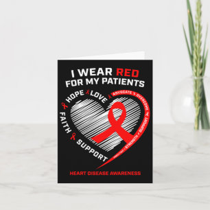 Rn Nurses I Wear Red Heart Disease Awareness  Card