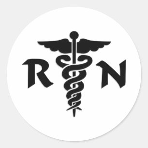 RN Nurses Medical Symbol Classic Round Sticker