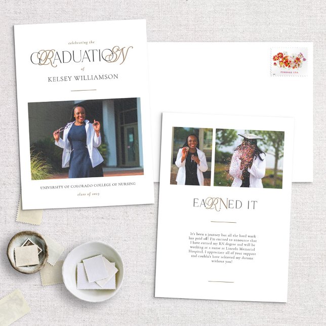 RN Nursing Degree Graduation Announcement Card (Creator Uploaded)