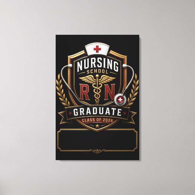 RN Nursing Graduate Class Of 2026 Gift Canvas Print (Front)